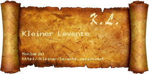 Kleiner Levente névjegykártya